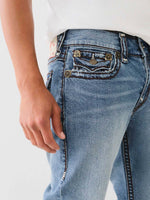 True Religion Men Super T Rocco Slim Fit Light Wash Jeans