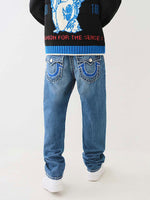 True Religion Men SUPER T Ricky Straight Fit Medium Wash Jeans