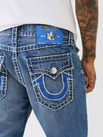 True Religion Men SUPER T Ricky Straight Fit Medium Wash Jeans