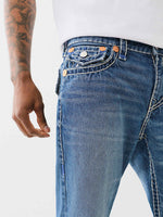 True Religion Men SUPER T Ricky Straight Fit Medium Wash Jeans