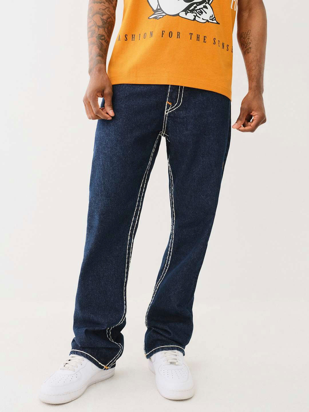 True Religion Men SUPER T Billy Bootcut Fit Dark Wash Jeans