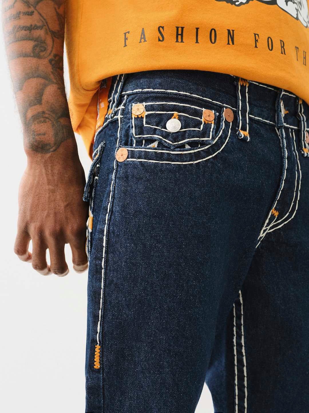 True Religion Men SUPER T Billy Bootcut Fit Dark Wash Jeans