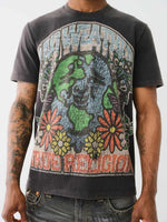 True Religion Men Black Printed Round Neck Short Sleeves Tshirt