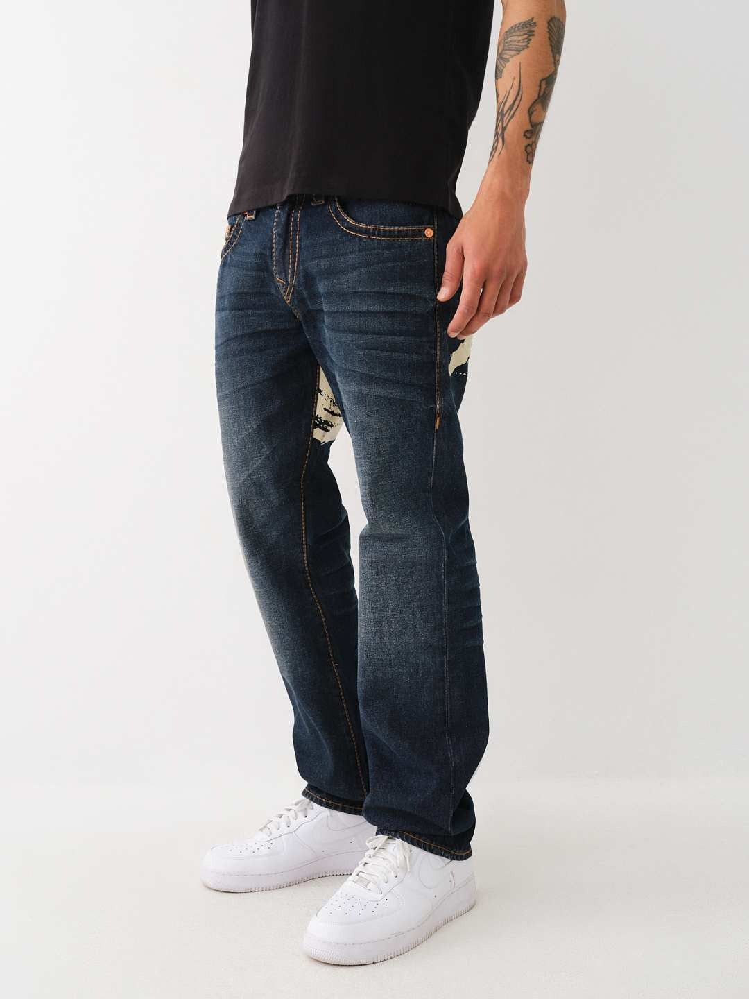 True Religion Men Big T Ricky Straight Fit Medium Wash Jeans