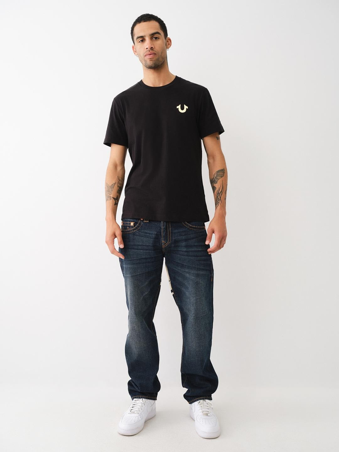 True Religion Men Big T Ricky Straight Fit Medium Wash Jeans