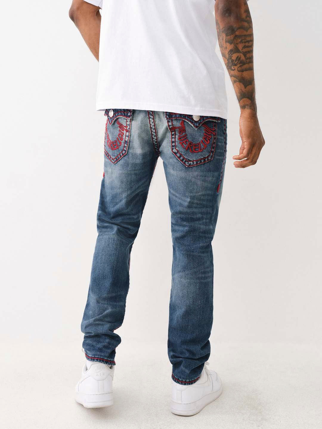True Religion Men Super T Rocco Slim Fit Medium Wash Jeans