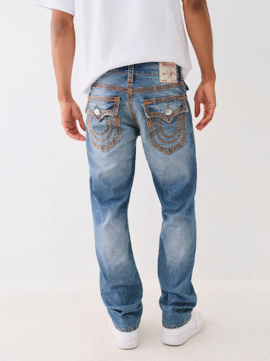 True Religion Men Super QT Ricky Straight Fit Medium Wash Jeans