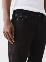 True Religion Men Embroidered Ricky Straight Fit Mid Rise Jeans