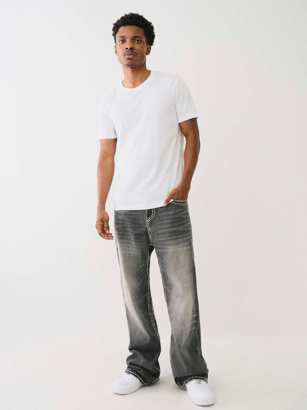 True Religion Men SUPER T Vinny Flared Fit Mid Rise Jeans