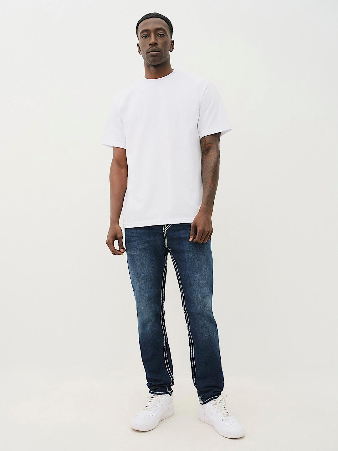 True Religion Men Super T Rocco Slim Fit Dark Wash Jeans