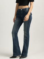 True Religion Women Blue Washed High-Rise Bootcut Jeans
