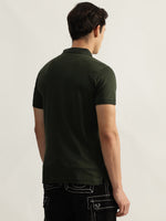 True Religion Men Olive Solid Polo Collar Short Sleeves Tshirt