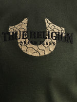 True Religion Men Olive Solid Polo Collar Short Sleeves Tshirt