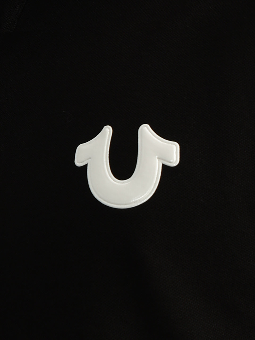 True Religion Men Black Solid Polo Collar Full Sleeves Tshirt