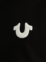 True Religion Men Black Solid Polo Collar Full Sleeves Tshirt