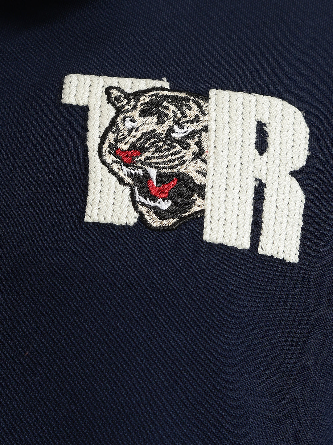 True Religion Men Navy Blue Solid Collared Short Sleeves Polo Tshirt