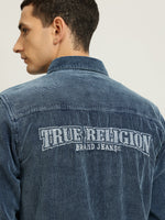 True Religion Men Blue Solid Spread Collar Full Sleeves Shirt