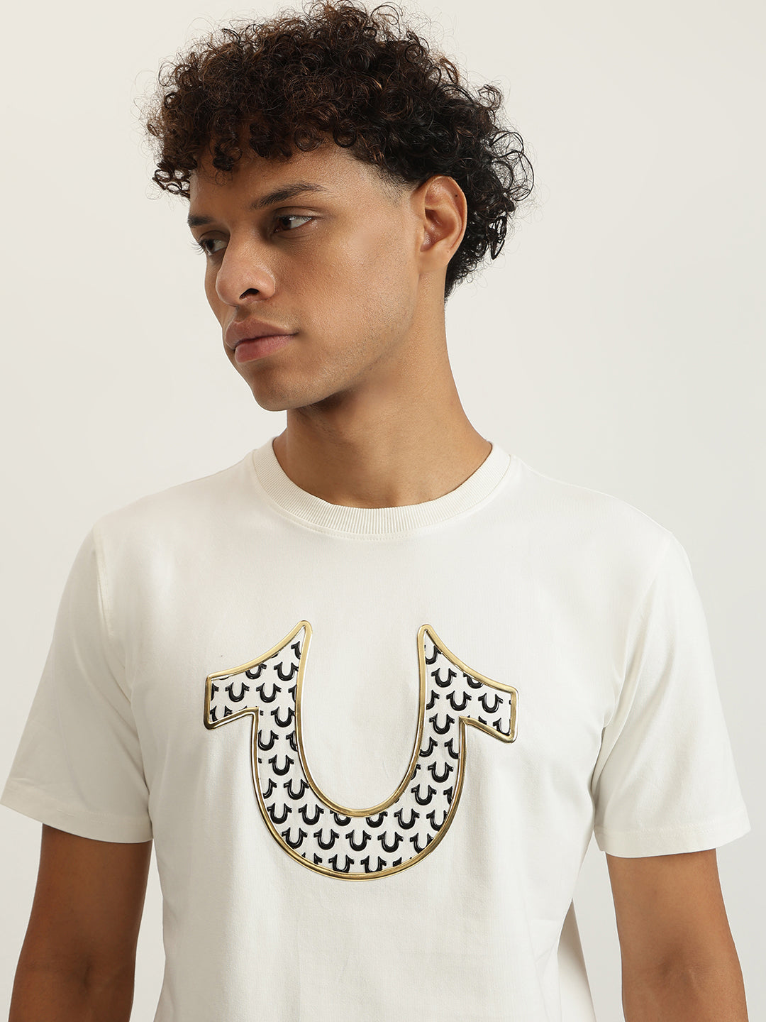 True Religion Men Printed Round Neck Short Sleeves Tshirt