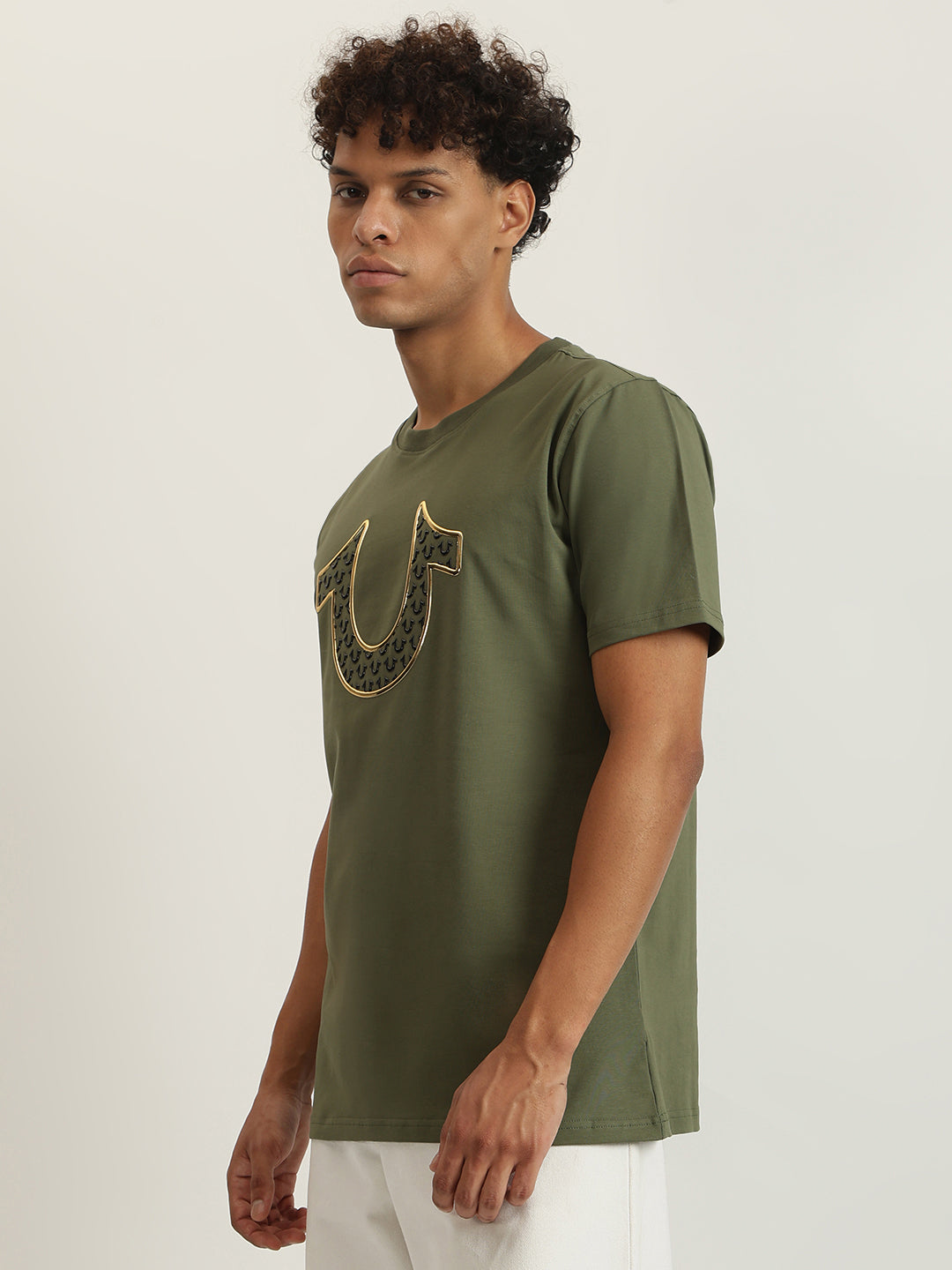 True Religion Men Printed Round Neck Short Sleeves Tshirt