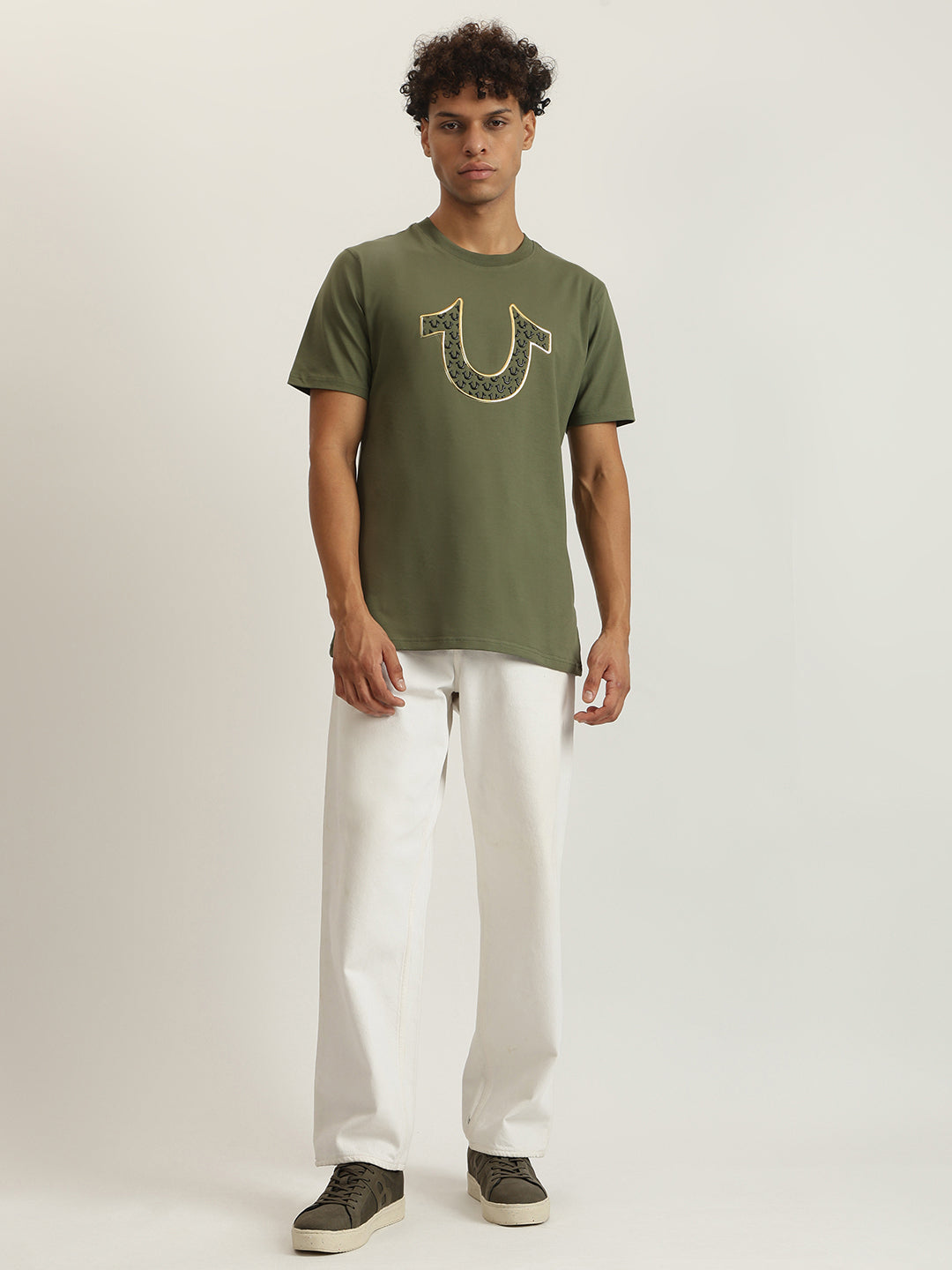 True Religion Men Printed Round Neck Short Sleeves Tshirt