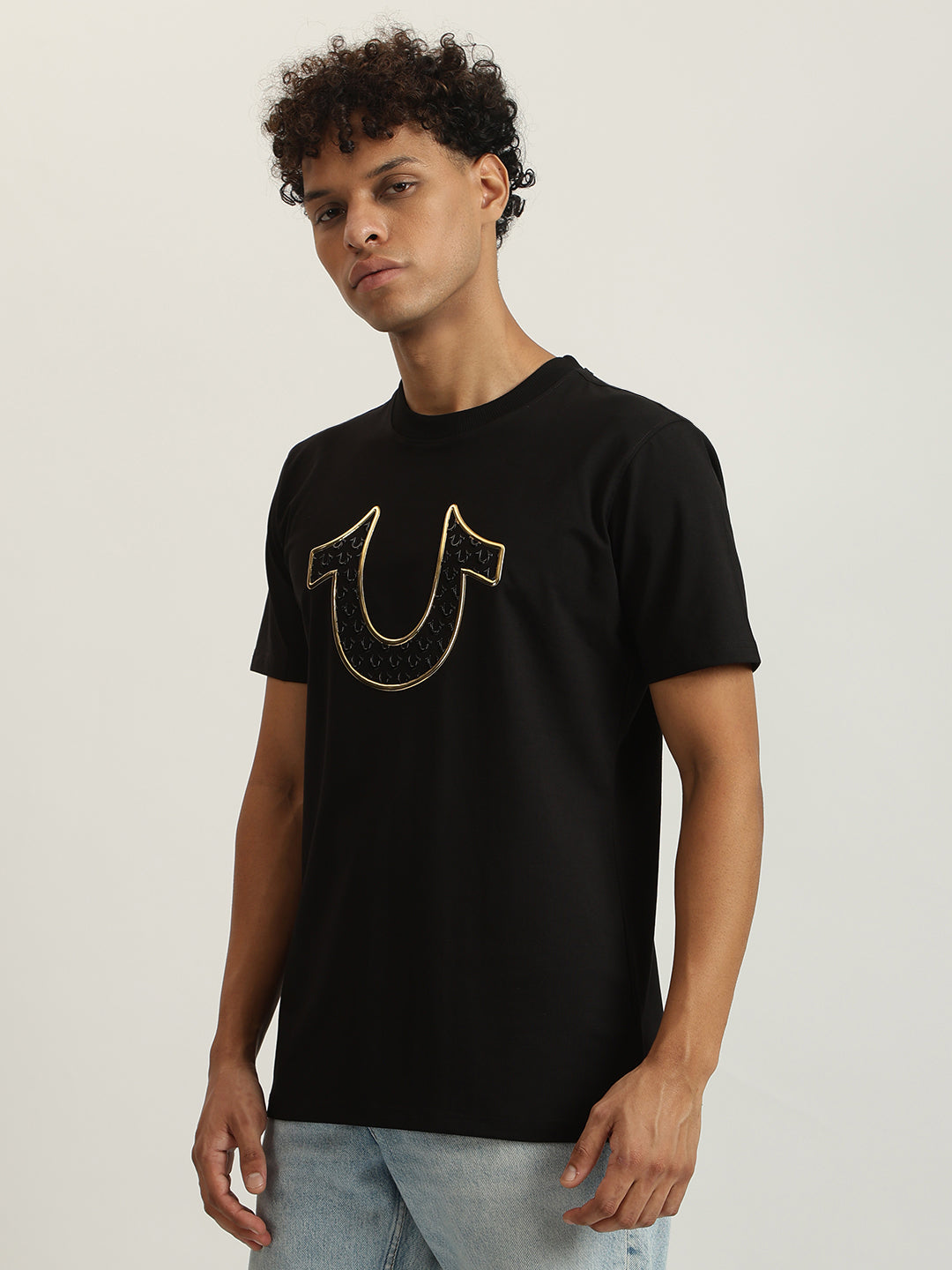 True Religion Men Printed Round Neck Short Sleeves Tshirt