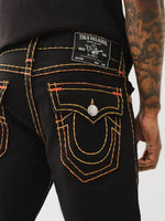True Religion Men SUPER T Ricky Straight Fit Pure Cotton Mid Rise Jeans