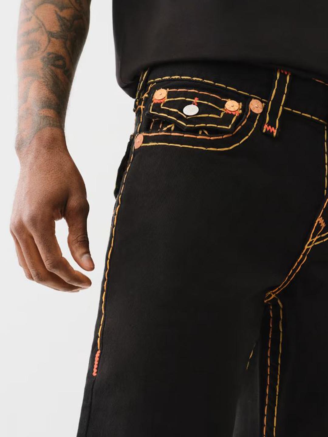 True Religion Men SUPER T Ricky Straight Fit Pure Cotton Mid Rise Jeans