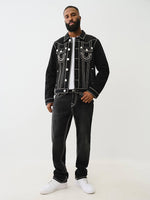 True Religion Men ROPE STITCH Ricky Straight Fit Pure Cotton Mid Rise Jeans