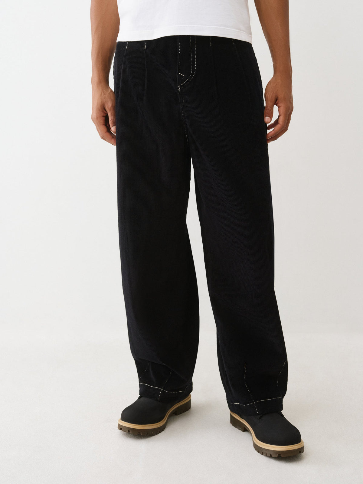 TRUE RELIGION Men Black Cotton Solid Trouser