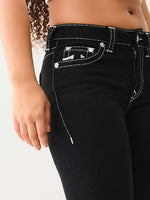 True Religion Big T Billie Straight Fit Black Mid Rise Solid Jeans