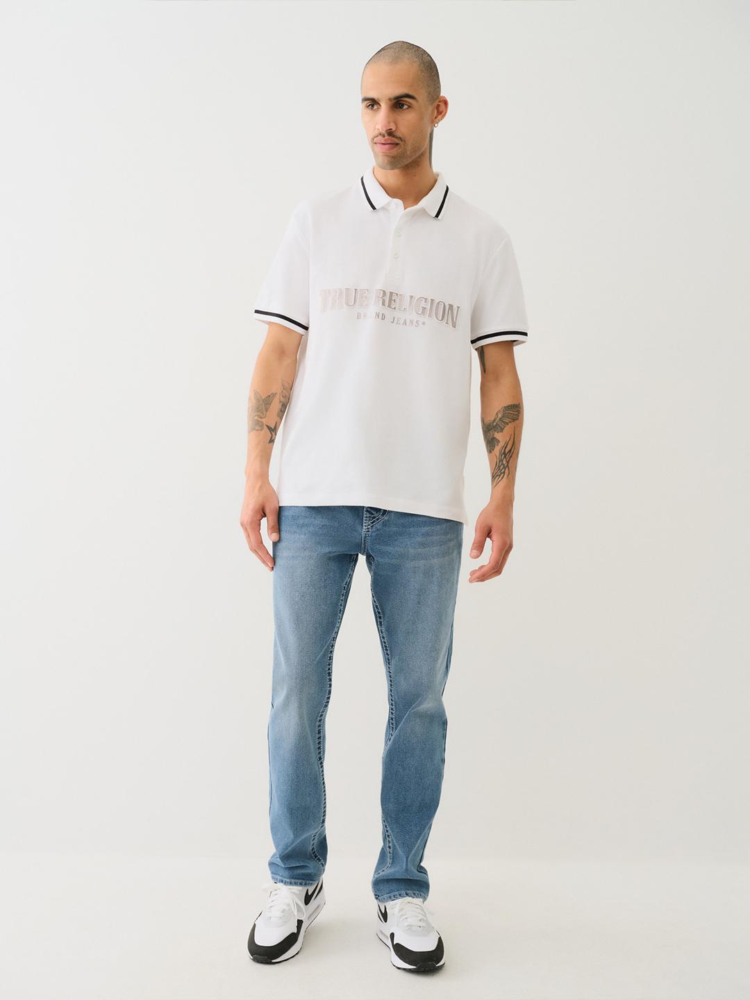 True Religion Men BIG T Rocco Slim Fit Medium Wash Jeans