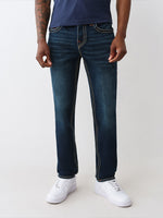 TRUE RELIGION Men GENO Big T Navy Blue Jeans