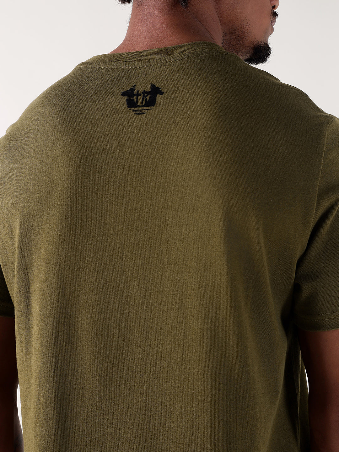 True Religion Men Green Printed Round Neck Regular Fit T Shirt
