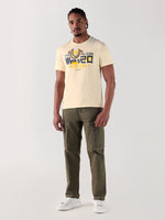 True Religion Men Cream Printed Round Neck Regular Fit T Shirt