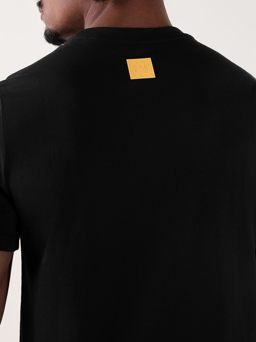 True Religion Men Black Printed Round Neck Regular Fit T Shirt