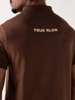 True Religion Men Brown Logo Regular Fit Polo T-Shirt
