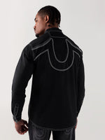 True Religion Men Black Regular Fit Shirt