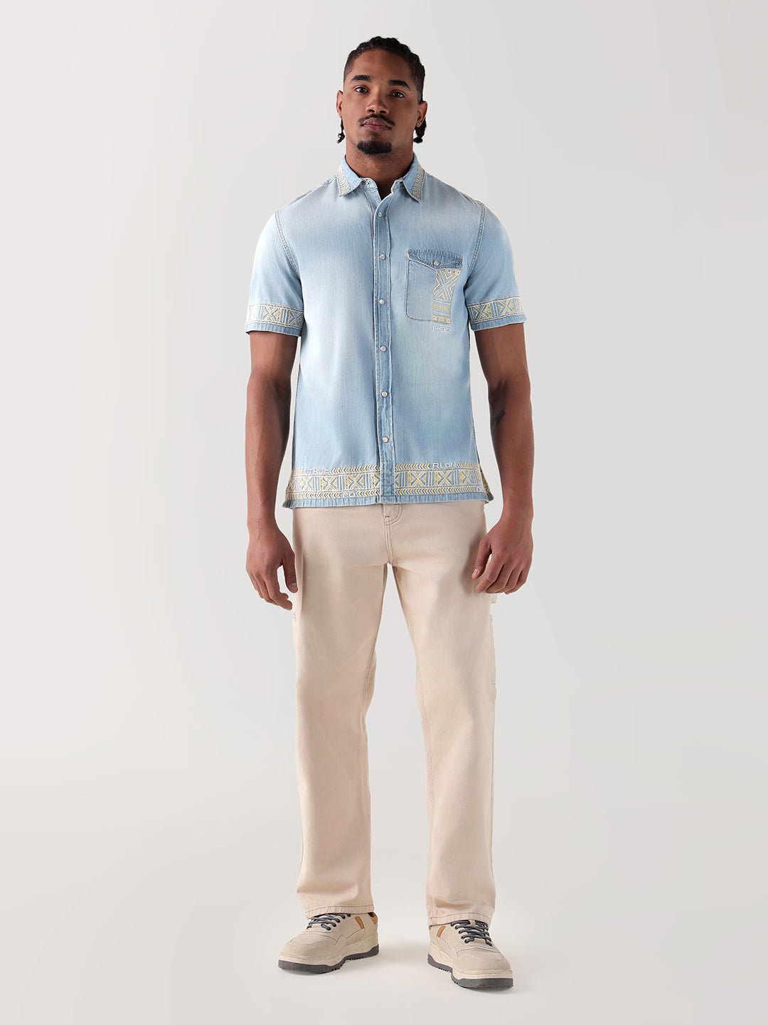 True Religion Men Blue Regular Fit Shirt