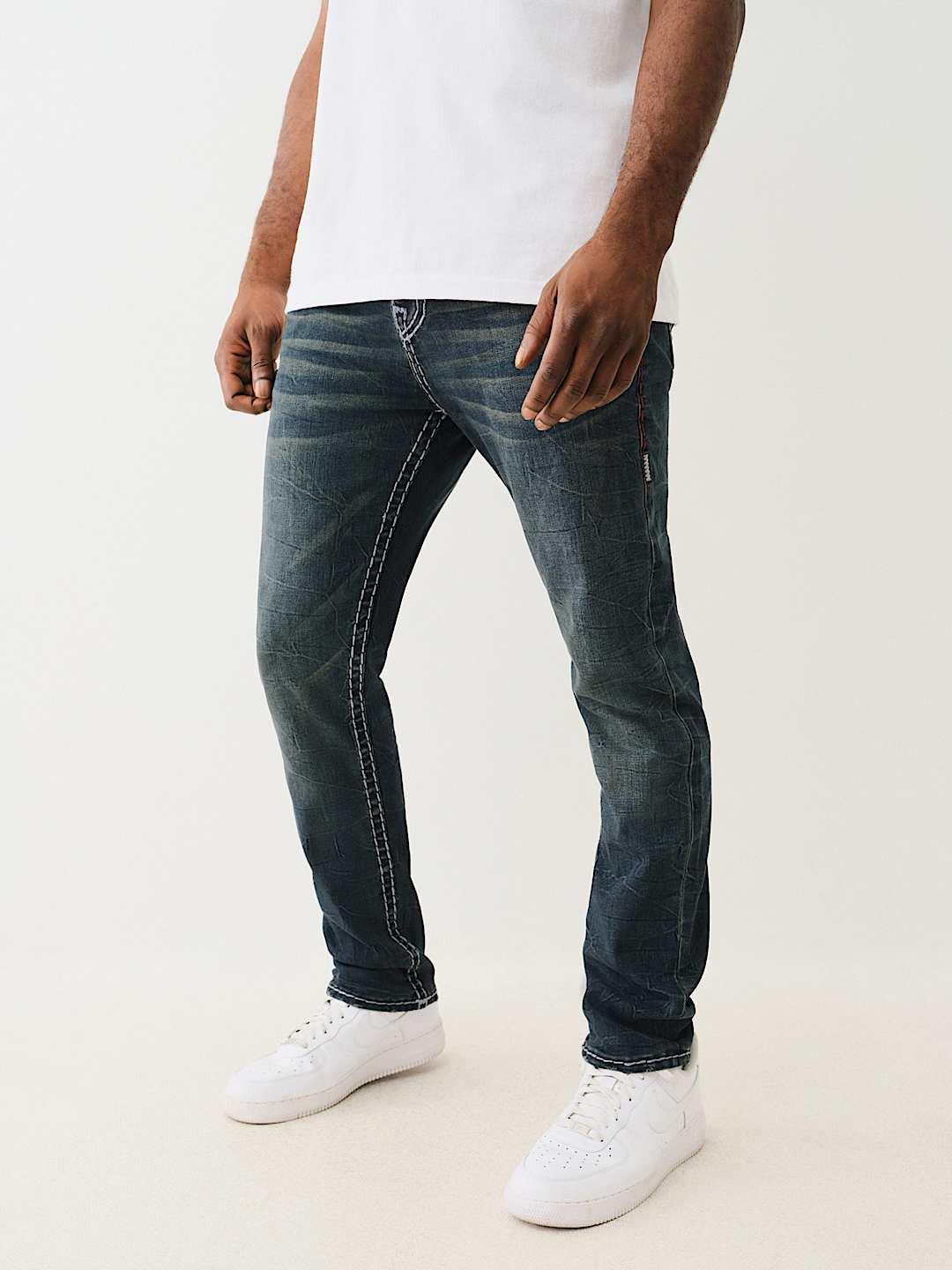 True Religion Men SUPER T Rocco Slim Fit Dark Wash Jeans