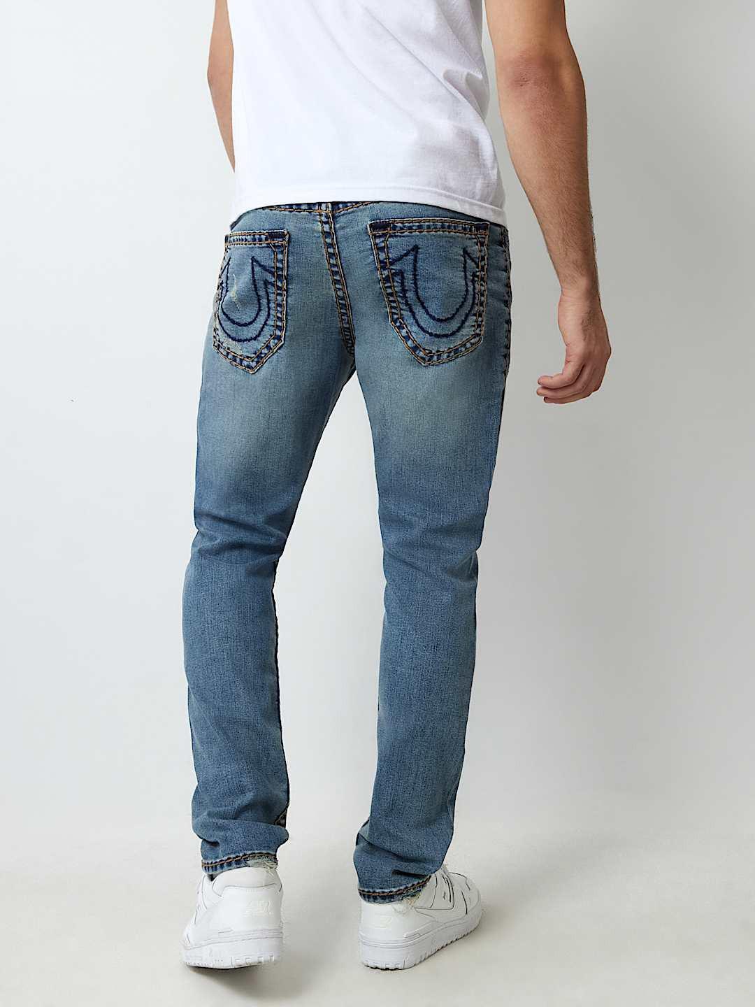 True Religion Men SUPER T Rocco Slim Fit Medium Wash Jeans