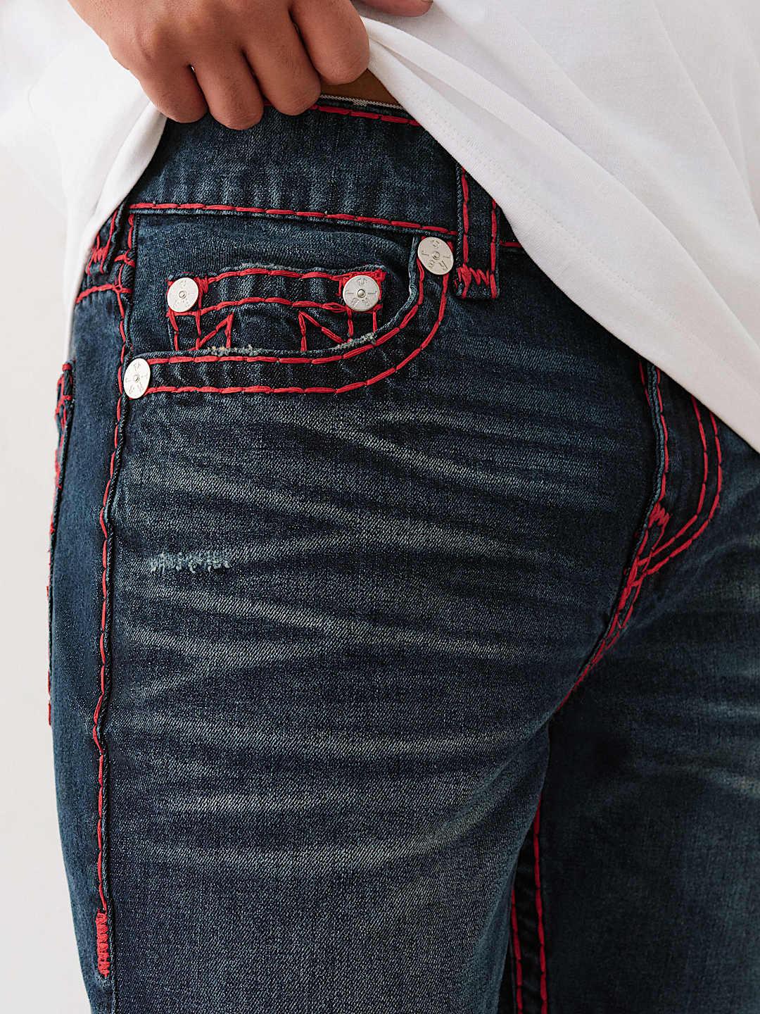 True Religion Men SUPER T Rocco Slim Fit Dark Wash Jeans