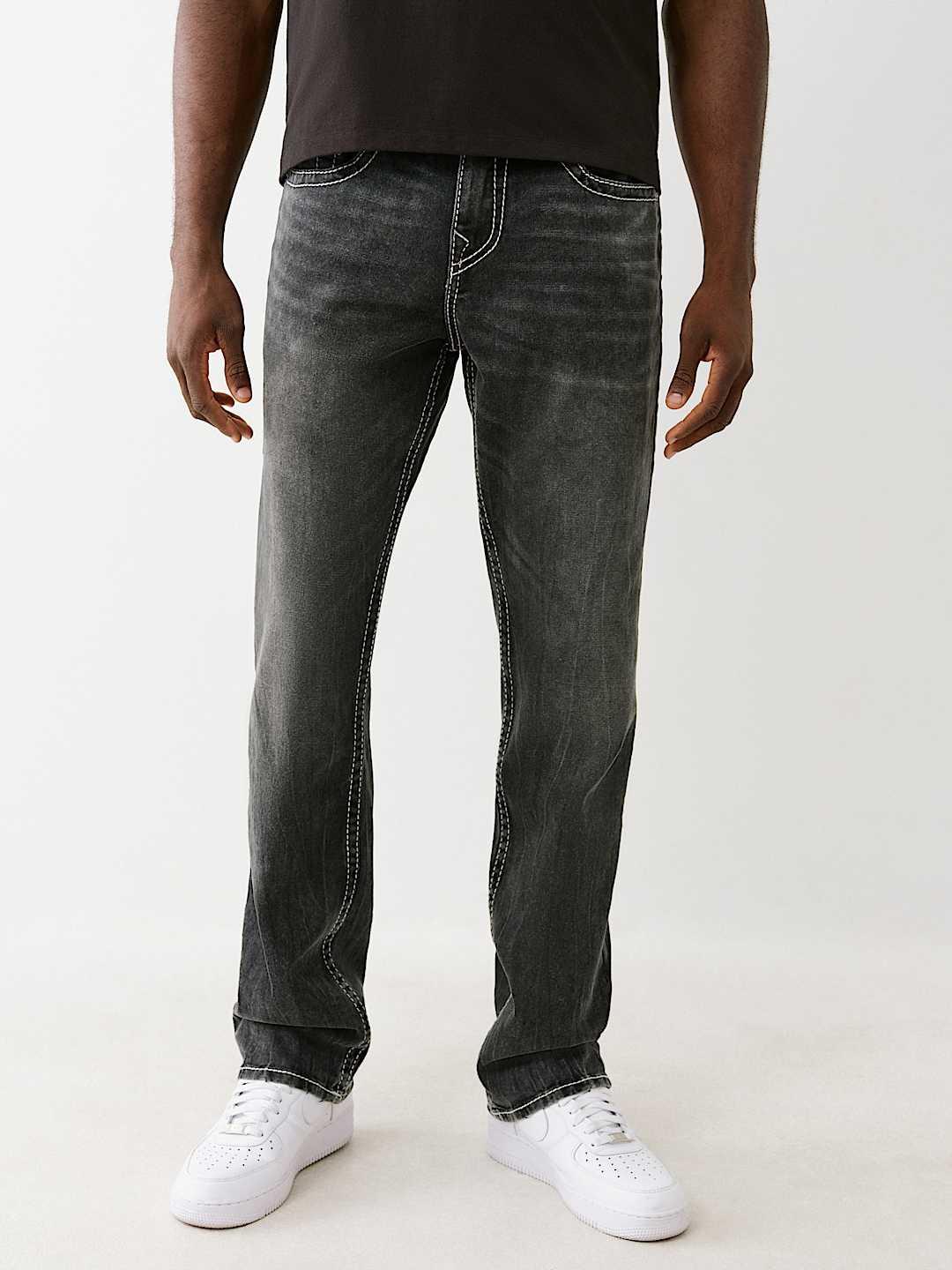 True Religion Men BIG T Ricky Straight Fit Mid Rise Jeans
