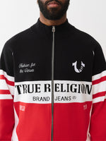 True Religion Men Regular Fit Multicolour Logo Pure Acrylic Sweater