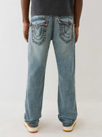 True Religion Men Super T Ricky Straight Fit Light Wash Jeans