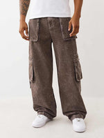 True Religion Men Brown Oversized Big T CARGO Trouser