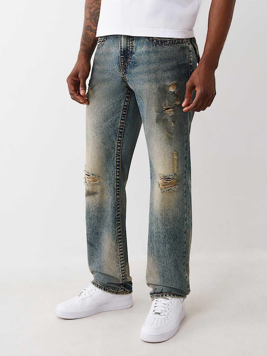 True Religion Men Blue Straight Fit Jeans