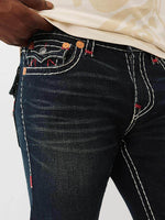 TRUE RELIGION Men Dark Indigo SUPER T Billy Bootcut Fit Jeans