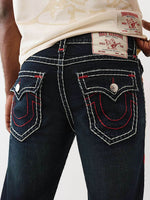 TRUE RELIGION Men Dark Indigo SUPER T Billy Bootcut Fit Jeans