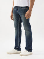 TRUE RELIGION Men Navy Blue Super T Straight Fit Ricky Jeans