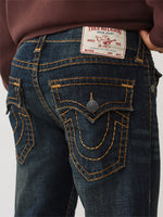 TRUE RELIGION Men Dark Indigo Super T Straight Fit Jeans